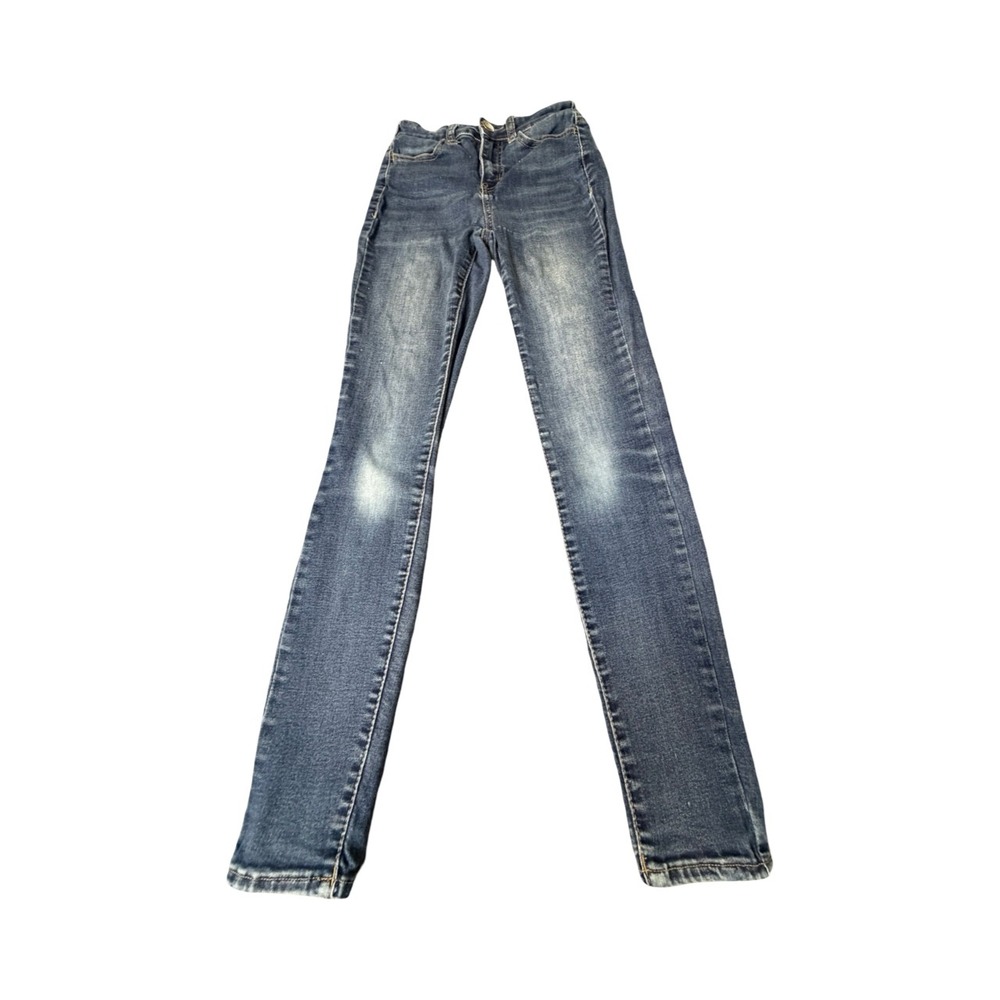SO Jeggings Womens 1/25W Blue High Rise Skinny Stretch Denim Medium Wash Jeans